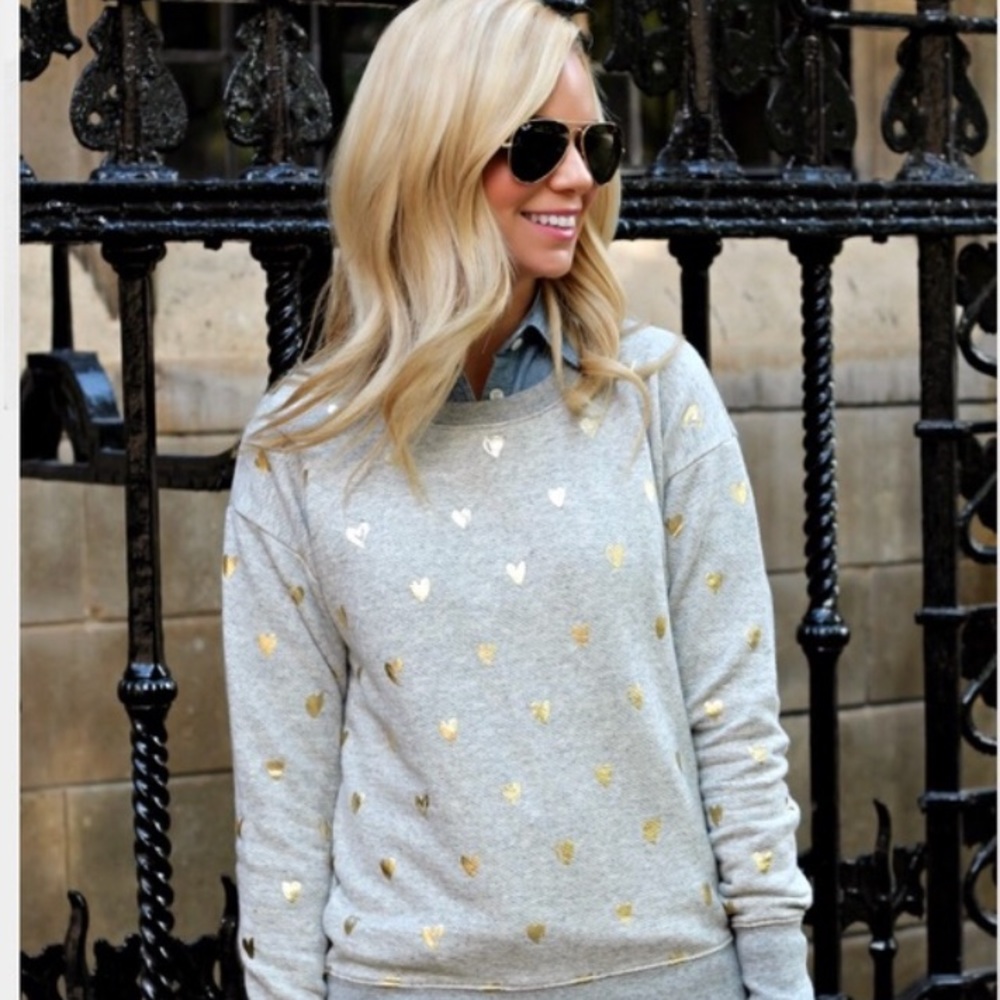 J.Crew Gold Heart Sweatshirt